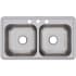 Elkay Dayton Elite Collection DSE233193 - 33 Inch Drop-In Double Bowl Stainless Steel Sink with 3 Faucet Holes