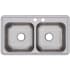 Elkay Dayton Elite Collection DSE23319MR2 - 33 Inch Drop-In Double Bowl Stainless Steel Sink with 2 Faucet Holes Right Aligned