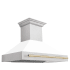 ZLINE Autograph Edition 8654SNZWM48G - DuraSnow Stainless Steel with Gold Handle