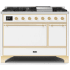 Ilve Majestic II Collection UM12FDQNS3WHG - Dual Fuel Natural Gas Freestanding Range