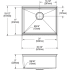 Elkay Crosstown Collection ECTRU21169W - 18 1/2 Inch Single Bowl Undermount Kitchen Sink Dimension