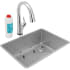 Elkay Crosstown Collection ECTRU24179RTFLC - Single Bowl Undermount Kitchen Sink Kit with Filtered Faucet