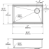 Elkay Crosstown Collection ECTRU27169RW - 18 1/2 Inch Single Bowl Undermount Kitchen Sink Dimension