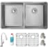 Elkay Crosstown Collection ECTRU31179TFLC - Elkay Crosstown® 18 Gauge Stainless Steel Equal Double Bowl Undermount Sink Kit with Filtered Faucet