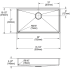 Elkay Crosstown Collection ECTRUAD301755 - 18 1/2 Inch Undermount Kitchen Sink Dimension