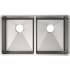 Elkay Crosstown Collection ECTRUAD311755 - Elkay Crosstown 18 Gauge Stainless Steel 18-1/2" Double Bowl Undermount Sink with 3 1/2 Inch Drain Opening