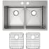 Elkay Crosstown Collection ECTSR33229TBG2 - 33 Inch Dual Mount Double Bowl Kitchen Sink with Accessories