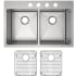 Elkay Crosstown Collection ECTSR33229TBG4 - 33 Inch Dual Mount Double Bowl Kitchen Sink with Accessories