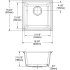 Elkay Quartz Classic ELG1616MB0C - 15 3/4 Inch Dual Mount Single Bowl Bar Sink - Dimension