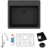 Elkay Quartz Classic ELG2522BK0FLC - 22 Inch Drop-In Single Bowl Kitchen Sink with Accessories