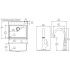 Elkay Quartz Classic ELG2522WH0FLC - 22 Inch Drop-In Single Bowl Kitchen Sink - Dimension