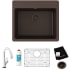 Elkay Quartz Classic ELG2522MC0FLC - 22 Inch Drop-In Single Bowl Kitchen Sink with Accessories
