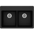 Elkay Quartz Classic ELGAD3322PDBK0 - 22 Inch Top Mount ADA Double Bowl Kitchen Sink with 535° F Heat Safe