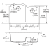 Elkay Quartz Classic ELGHU3322RMB0 - 22 Inch Undermount 60/40 Double Bowl Kitchen Sink - Dimension