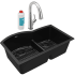 Elkay Quartz Classic ELGHU3322RBKFLC - 22 Inch Undermount 60/40 Double Bowl Kitchen Sink