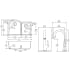 Elkay Quartz Classic ELGHU3322RMCFLC - 22 Inch Undermount 60/40 Double Bowl Kitchen Sink - Dimension