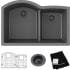 Elkay Quartz Classic ELGHU3322RGT0C - Elkay Quartz Classic® t 60/40 Double Bowl Undermount Kitchen Sink Kit with Aqua Divide