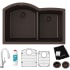 Elkay Quartz Classic ELGHU3322RMCFLC - 22 Inch Undermount 60/40 Double Bowl Kitchen Sink with Filtered Faucet