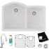 Elkay ELGHU3322RWHFLC - 22 Inch Undermount 60/40 Double Bowl Kitchen Sink with Filtered Faucet