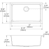 Elkay Quartz Classic ELGRU13022WH0 - 18 Inch Undermount Single Bowl Kitchen Sink - Dimension