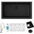 Elkay Quartz Classic ELGRU13322BKFLC - 18 Inch Undermount Single Bowl Kitchen Sink with Filtered Faucet
