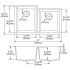 Elkay Quartz Classic ELGU250RMB0 - 20 1/2 Inch Undermount Double Bowl Kitchen Sink - Dimension