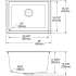 Elkay Quartz Classic ELGU251912PDGS0 - 25 Inch Undermount Single Bowl Laundry Sink - Dimension