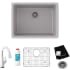 Elkay Quartz Classic ELGU2522GS0FLC - 18 1/2 Inch Undermount Single Bowl Kitchen Sink with Filtered Faucet and Accessories