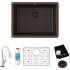 Elkay Quartz Classic ELGU2522MC0FLC - 18 1/2 Inch Undermount Single Bowl Kitchen Sink with Filtered Faucet and Accessories