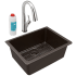 Elkay Quartz Classic ELGU2522MC0FLC - 18 1/2 Inch Undermount Single Bowl Kitchen Sink with Filtered Faucet