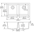 Elkay Quartz Classic ELGU3322MB0 - 18 1/2 Inch Undermount Double Bowl Kitchen Sink