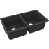 Elkay Quartz Classic ELGU3322MB0 - 18 1/2 Inch Undermount Double Bowl Kitchen Sink with 3 1/2" Drain Opening