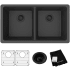 Elkay Quartz Classic ELGU3322MB0C - Elkay Quartz Classic® Equal Double Bowl Undermount Kitchen Sink Kit with Accessories