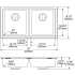 Elkay Quartz Classic ELGUAD3319PDMC0 - Double Bowl Undermount Kitchen Sink Dimension