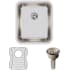 Elkay Gourmet Perfect Drain Collection Lustertone Collection ELUH1316PDBG - Lustertone® Classic Stainless Steel Single Bowl Undermount Sink Kit with Perfect Drain®