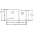 Elkay Gourmet Lustertone Collection ELUH3520RDBG - Dimensions
