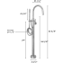 ZLINE EMBYBTFCH - Emerald Bay Bath Tub Filler Dimension