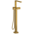 Rohl Reflet™ TRF39BG - Reflet™ Single Hole Floor Mount Tub Filler Trim with Hand Shower in Brushed Gold