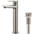 Kraus Indy™ Series KVF1400SFSPU10SN - Single Handle Vessel Bathroom Faucet in Spot Free Stainless Steel in Matching Pop-Up Drain