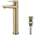 Kraus Indy™ Series KVF1400BGPU10BG - Single Handle Vessel Bathroom Faucet and Pop Up Drain in Brushed Gold