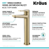 Kraus Indy™ Series KVF1400BGPU10BG - Single Lever Vessel Bathroom Faucet Features