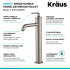 Kraus Ramus Series KVF1220SFS - Single Lever Vessel Bathroom Faucet Features