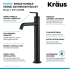 Kraus Ramus Series KVF1220MB2PK - Single Lever Vessel Bathroom Faucet Features