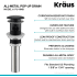 Kraus PU11MB - Pop Up Drain with Overflow Features