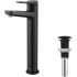 Kraus Indy™ Series KVF1400MBPU10MB - Single Handle Vessel Bathroom Faucet and Pop Up Drain in Matte Black