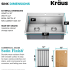 Kraus KWT30230 - 30 Inch Dual Mount Workstation Double Bowl Kitchen Sink Dimension