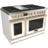 Fulgor Milano EVOQUE 400 Series F4EDF486GBR1WH - 48 Inch Freestanding Dual Fuel Range with 6 Sealed Brass Burners