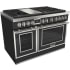 Fulgor Milano EVOQUE 400 Series F4EDF486GCS1BK - 48 Inch Freestanding Dual Fuel Range with 6 Sealed Brass Burners