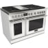 Fulgor Milano EVOQUE 400 Series F4EDF486GCS1WH - 48 Inch Freestanding Dual Fuel Range with 6 Sealed Brass Burners