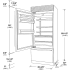 Fulgor Milano 700 Series F7PBM36S2L - 36 Inch Built-In Bottom Freezer Refrigerator in Dimensions Guide View